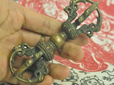 Antique Bronze TIBETAN TIBET Vajra DORJE THUNDERBOLT DIAMOND NEPAL