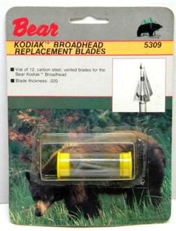 12 REPLACEMENT BLADES BEAR KODIAK BROADHEAD STEEL 5309  