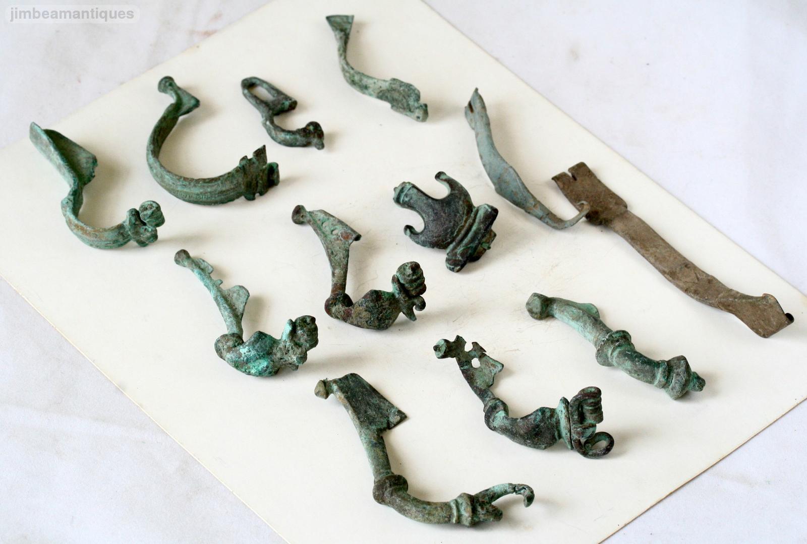 LOT of 9 ANCIENT ROMAN EMPIRE ARTIFACTS - BRONZE FIBULA - Metal ...