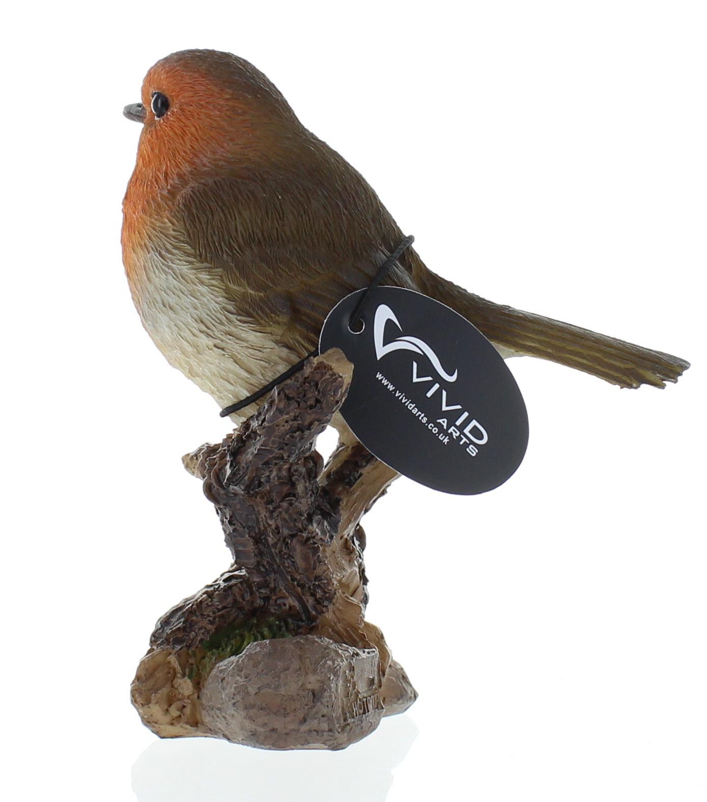 Vivid Arts British Birds Robin On A Branch Indoor Outdoor Use Garden
