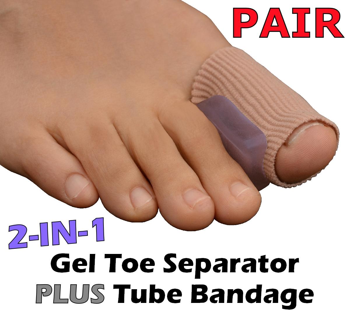 MEDIPAQ™ 2in1 Gel Toe Separator +Tube Bandage Bunions Corns Calluses Gout eBay