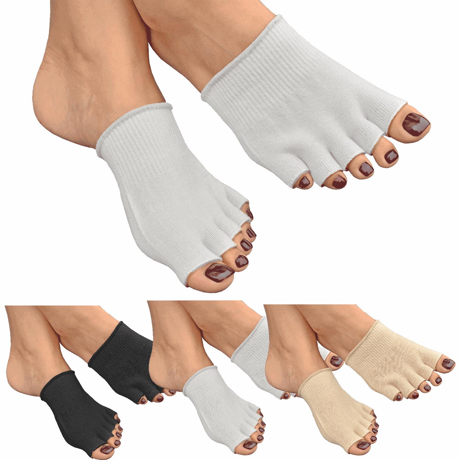 Gel Toe Socks Moisturising Dry Skin Split Open Separator Bunion Pain