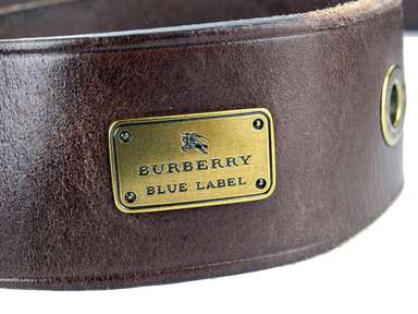 BURBERRY BLUE LABEL ブラウンレザーベルト　ヴィンテージ Burberry Blue Label Brass Buckle Brown Leather Waist Belt Size 80