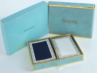 Authentic TIFFANY & Co. Logo 2 set Trump Collection w/ BOX Used