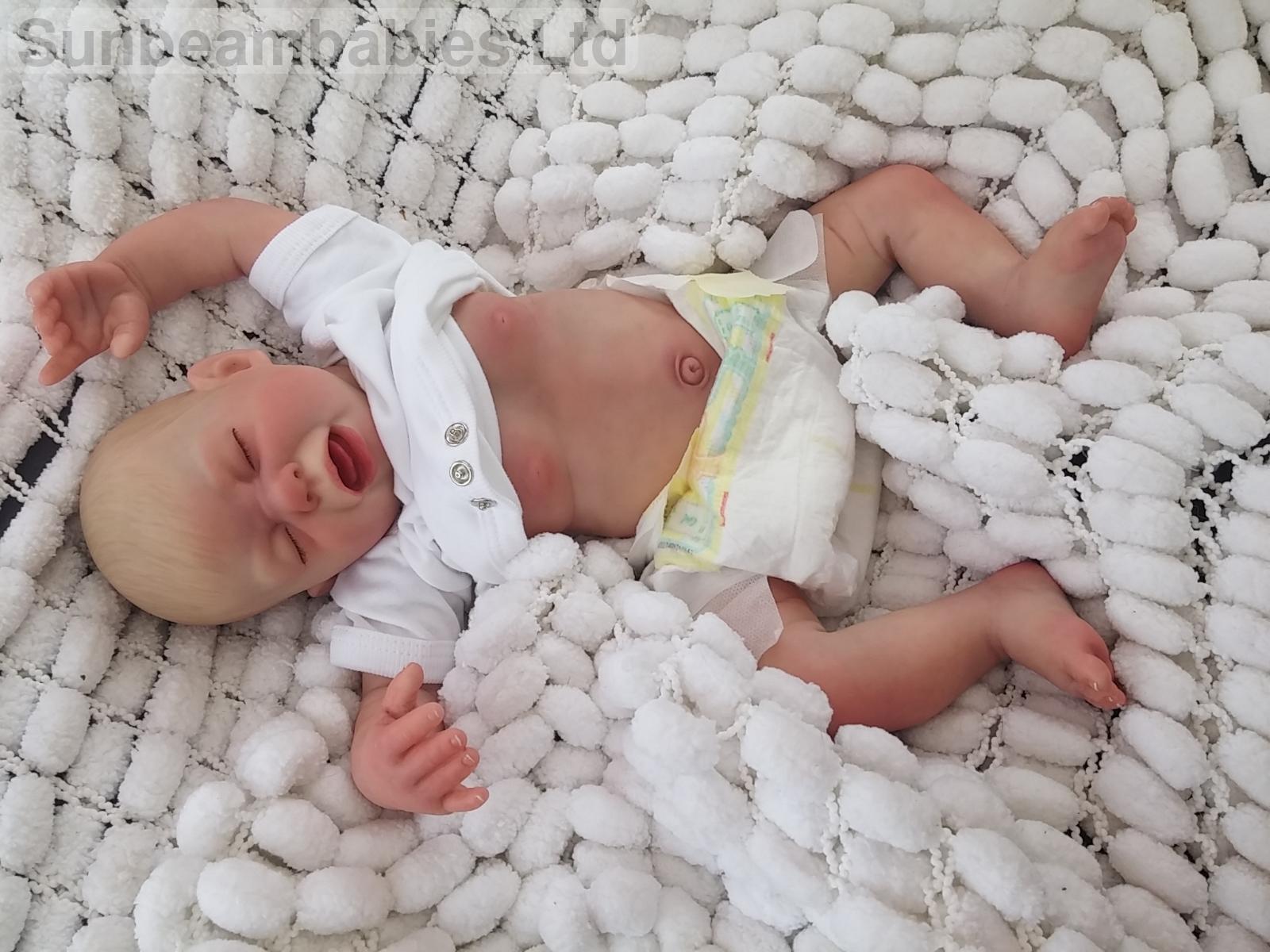 REBORN BABY REALISTIC DOLL & BELLY PLATE BY SUNBEAMBABIES, PUDDIN