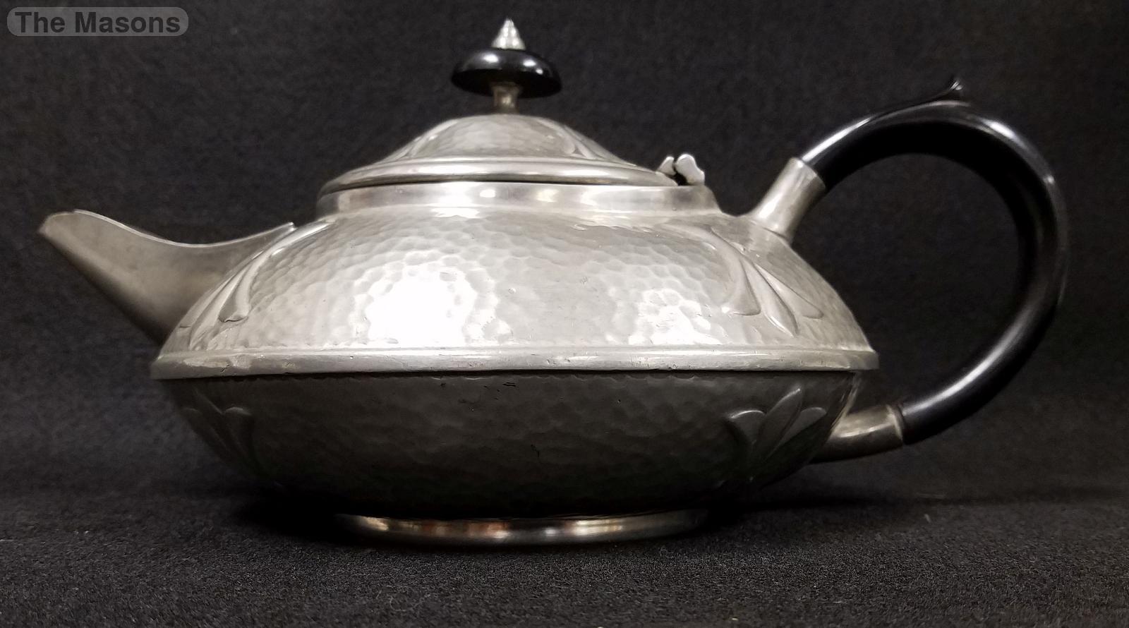 Vintage English Civic Co. Arts & Crafts Pewter Tea Set 3476 eBay