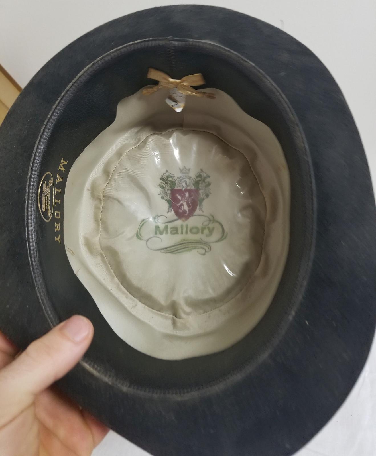 Antique Vintage Mallory Suede Bowler Top Hat Fur Felt Fedora