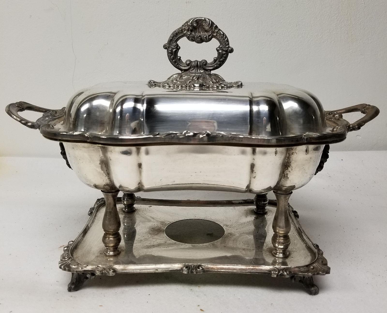 antique silver warming dish