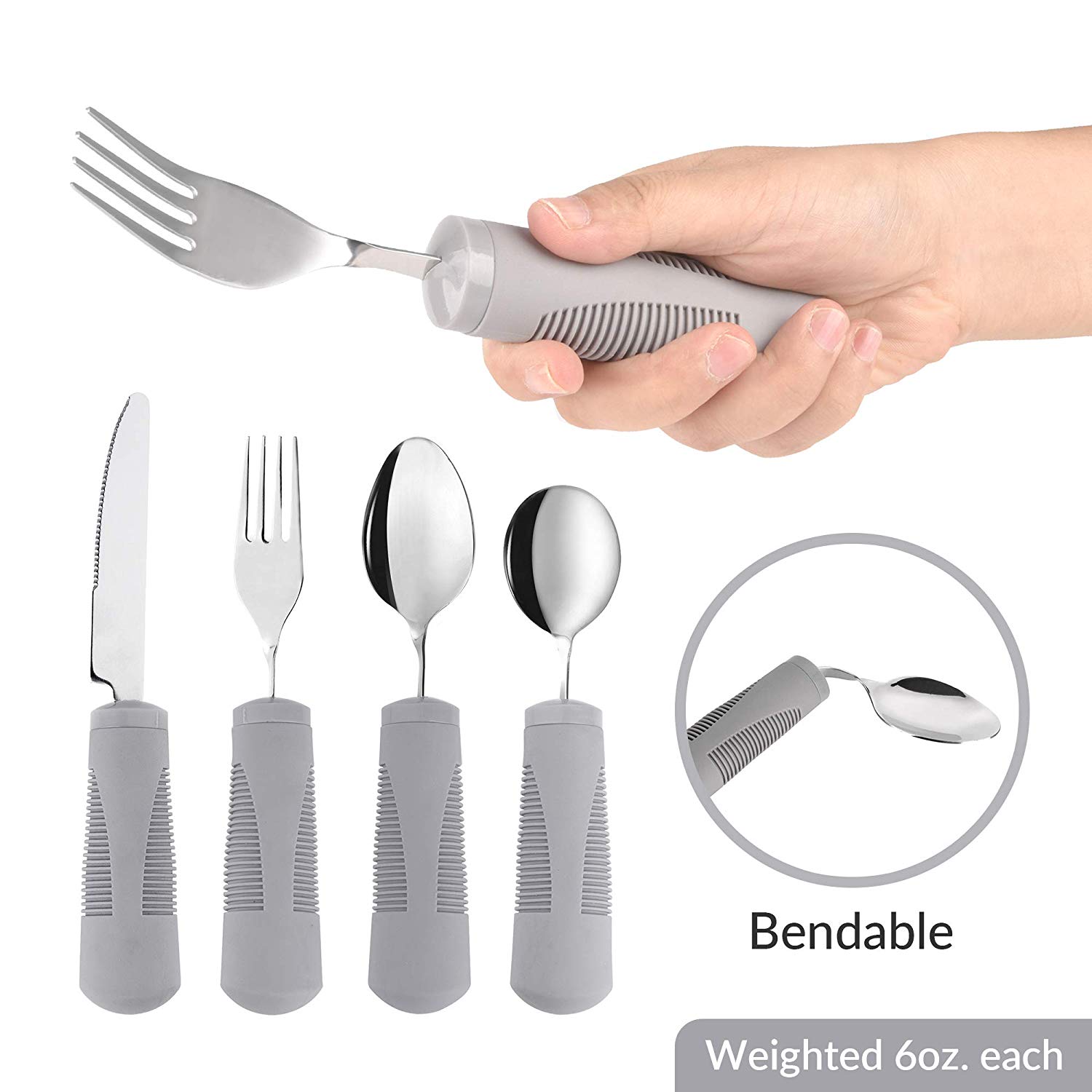 Weighted Bendable Cutlery Set Easy Grip Disability Eating Aids