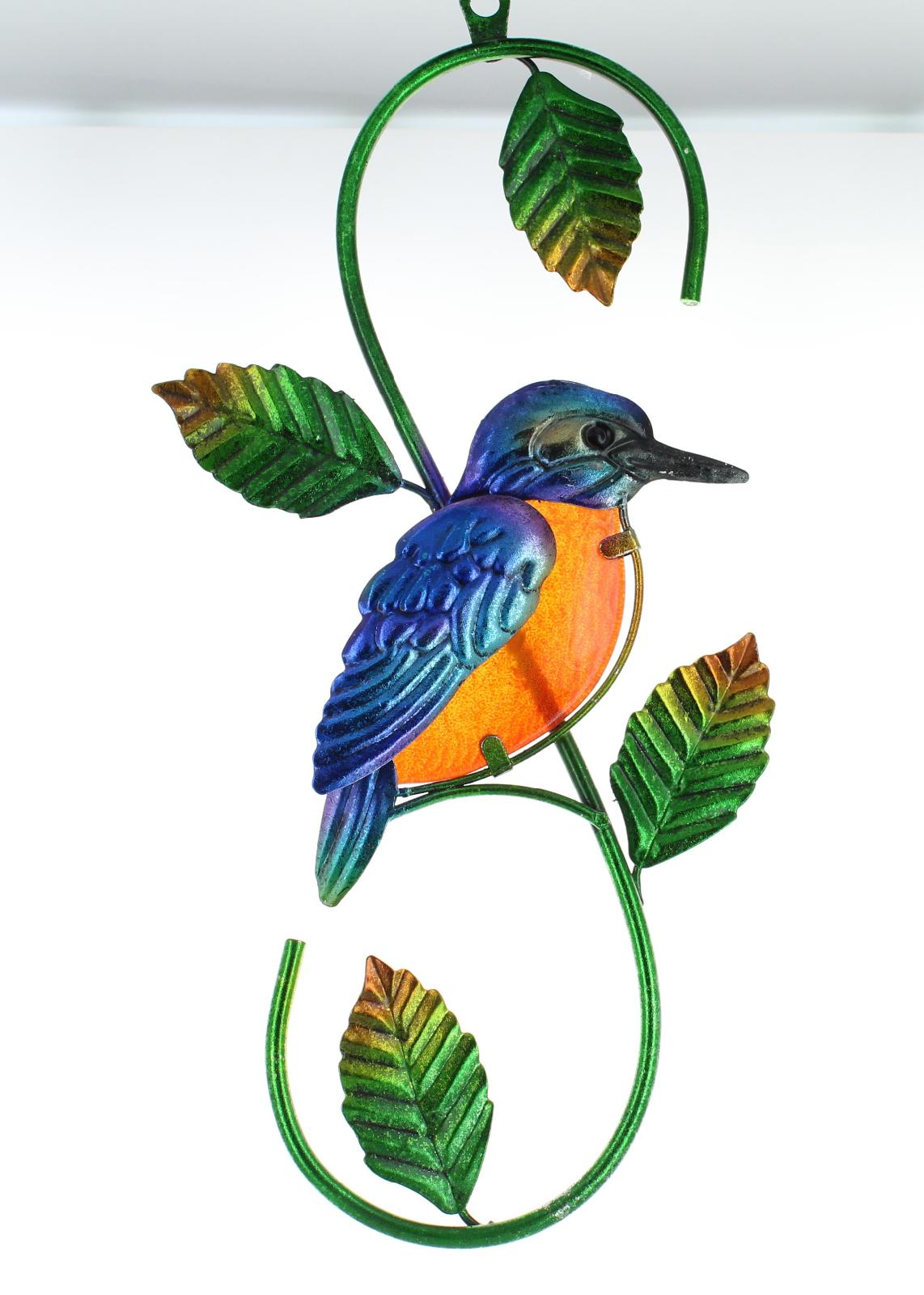 Fountasia Metal Wall Art Kingfisher Bird Hook Hanging Outdoor Garden