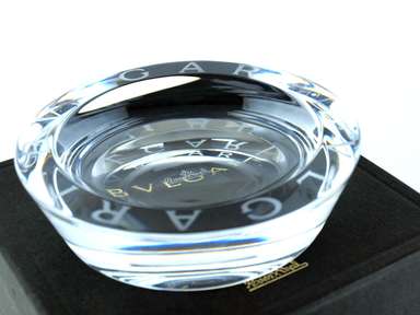 BVLGARI Rosenthal Crystal Bowl Cigarette Ashtray Accessories 12 CM