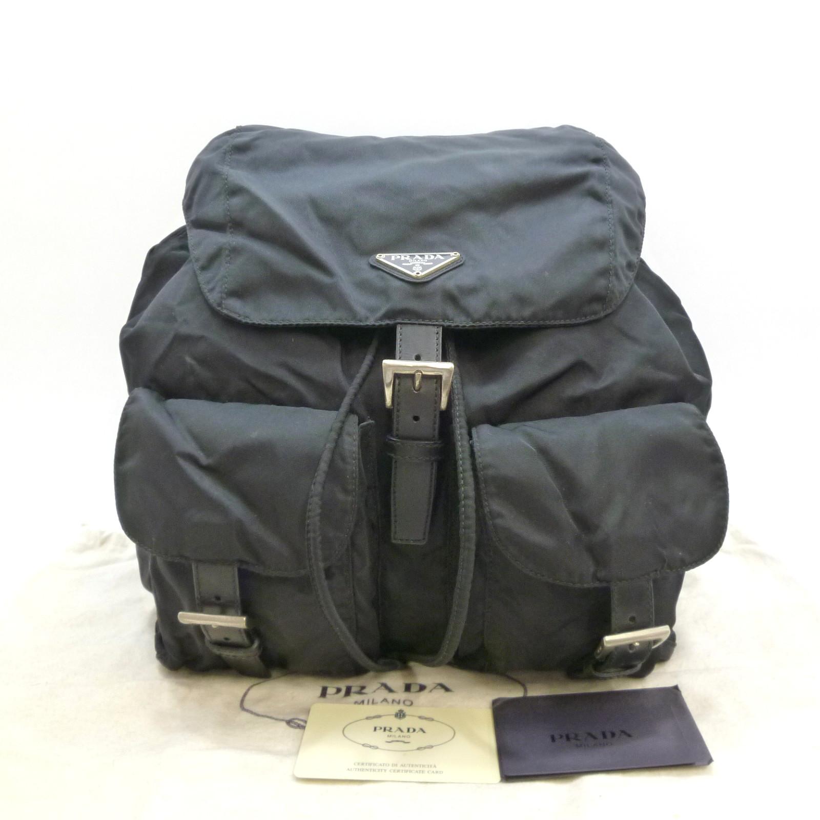Authentic PRADA VELA Tessuto Medium Backpack Black Nylon #S304020 | eBay