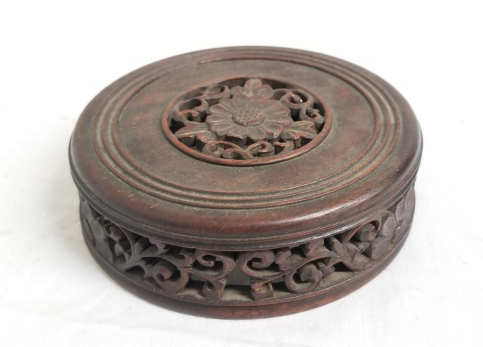 Antique Chinese Carved Hardwood Rosewood Ginger Jar Vase Cover Lid eBay