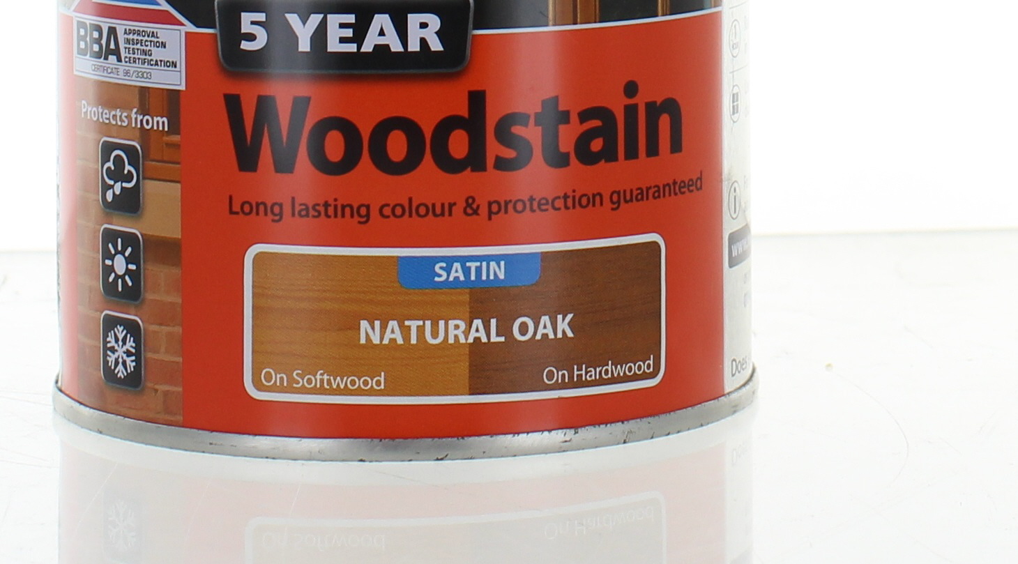 Ronseal 5 Year Woodstain 750ml Natural Oak Satin Finish Exterior Hard & Softwood 5010214865932
