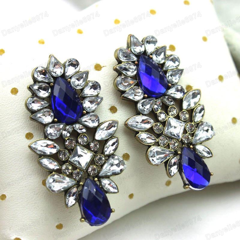 2 Shire Rhinestone Earrings Vintage Style Retro Antique Rhinestone Earrings Vintage Style Retro