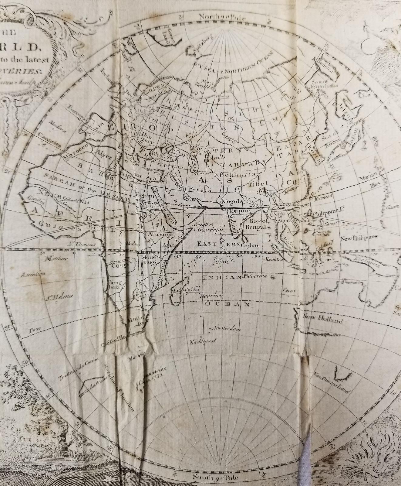 Antique Early 18th Century World Map Atlas H Gavin 1767 London | eBay