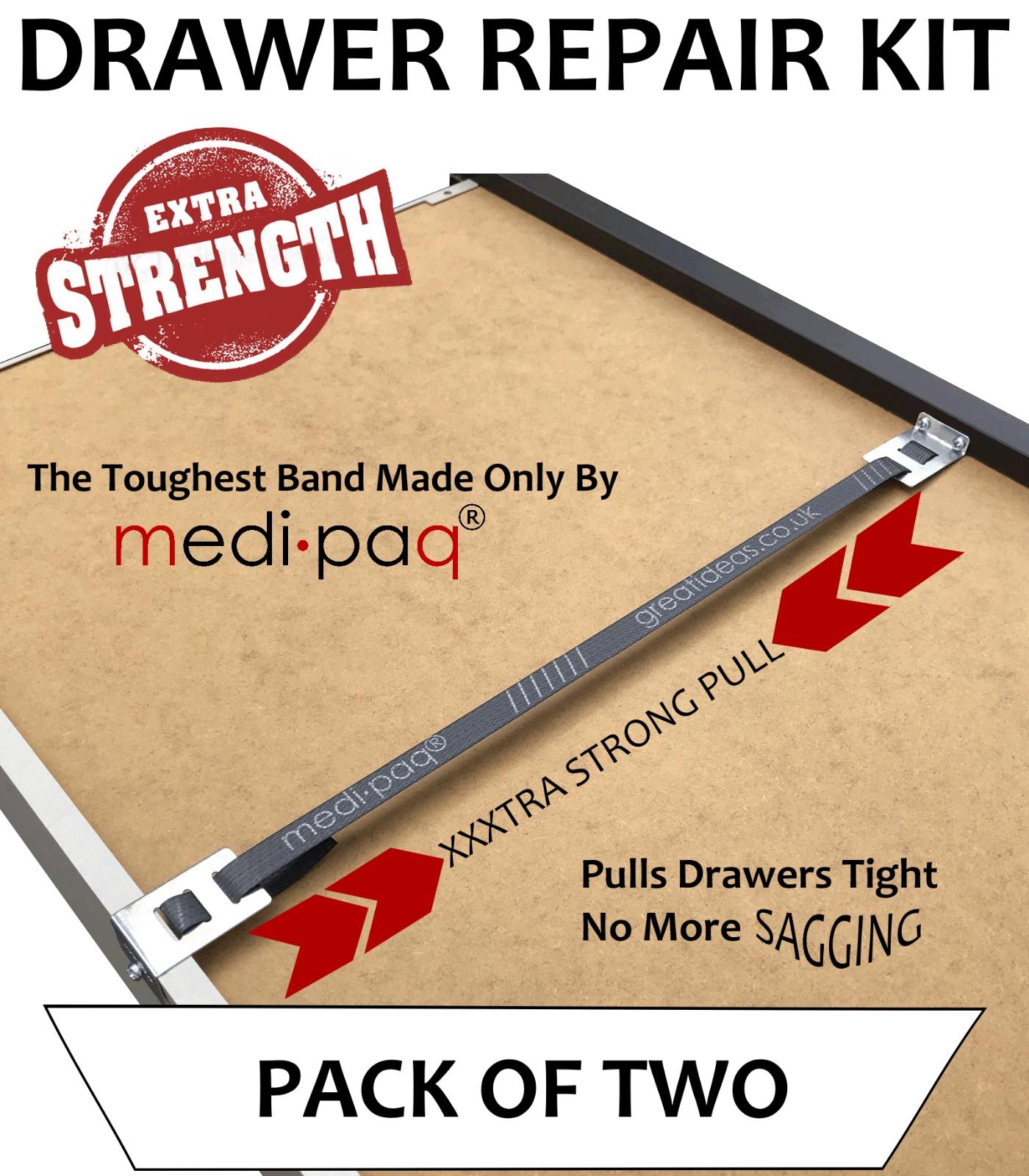 Drawer Repair Kit X2 Fix Mend Broken Drawers With X Tra