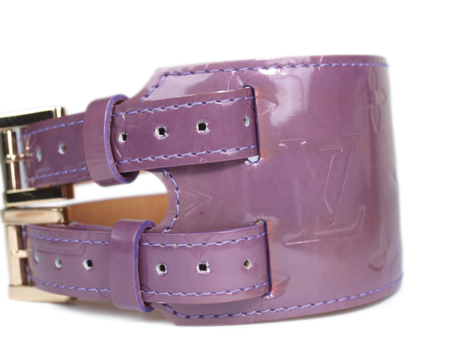 LOUIS VUITTON Patent Leather Purple Double Wrap Bracelet LA18148L | eBay