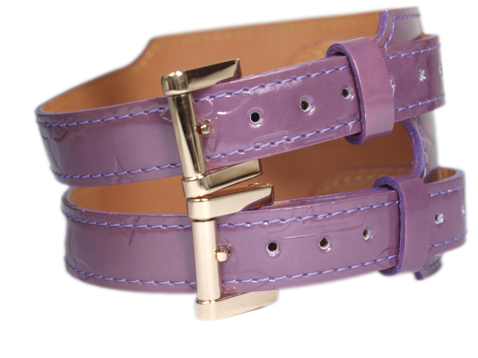 LOUIS VUITTON Patent Leather Purple Double Wrap Bracelet LA18148L | eBay