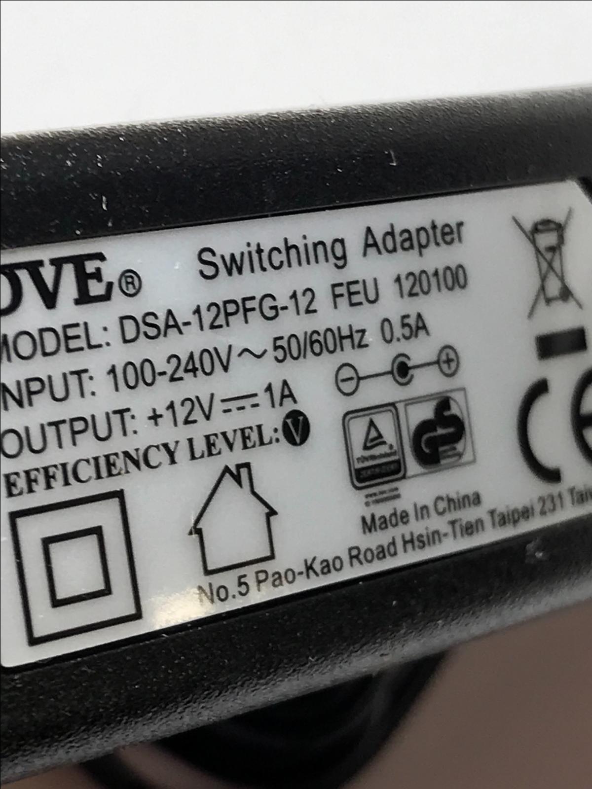 Original EU DVE DSA-12PFG-12 FEU 120100 Switching Adapter 12V 1A P/N ...