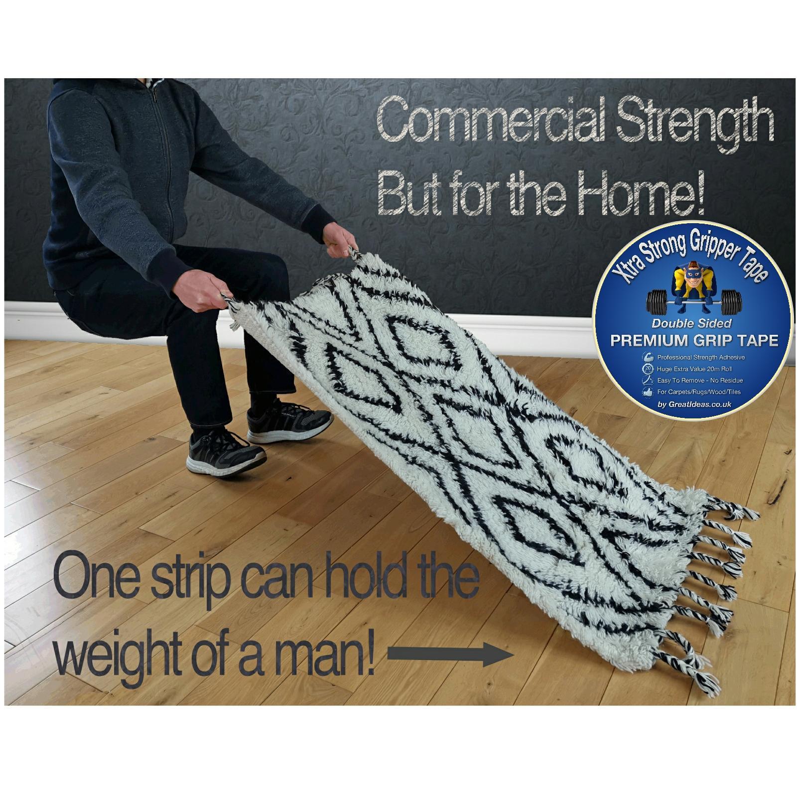 Double Sided Tape Rug Carpet Extra Strong Heavy Duty Sticky Self