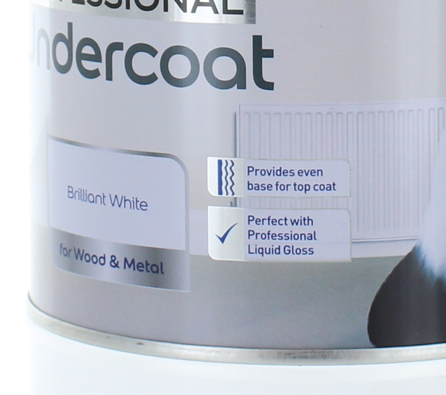 Dulux Undercoat Pure Brilliant White Paint 2.5L Wood & Metal Interior
