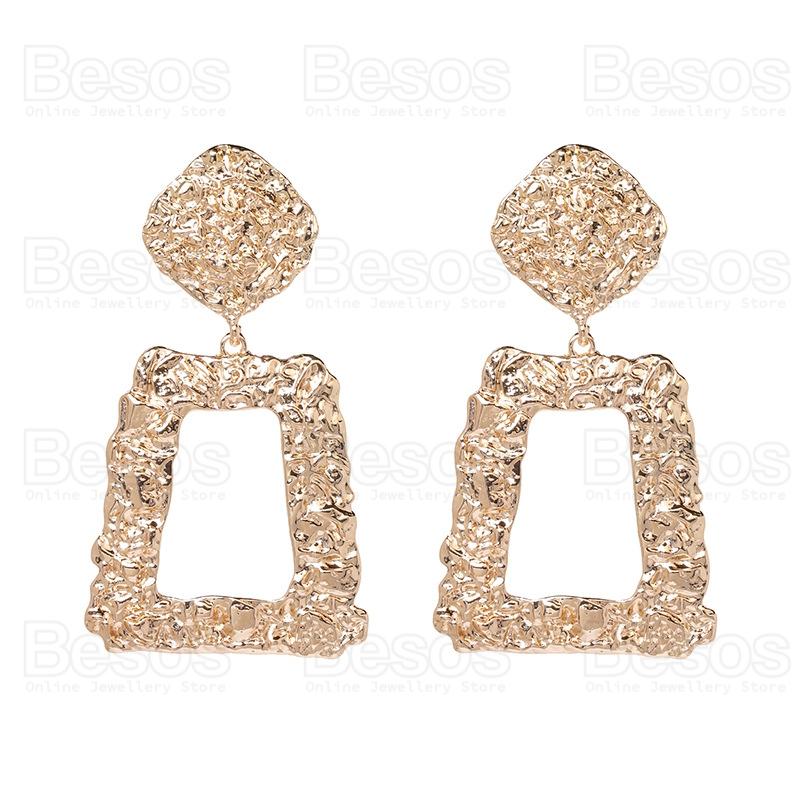 GOLD/SILVER fashion LARGE EARRINGS square hoops STATEMENT