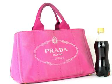 prada pink canvas bag