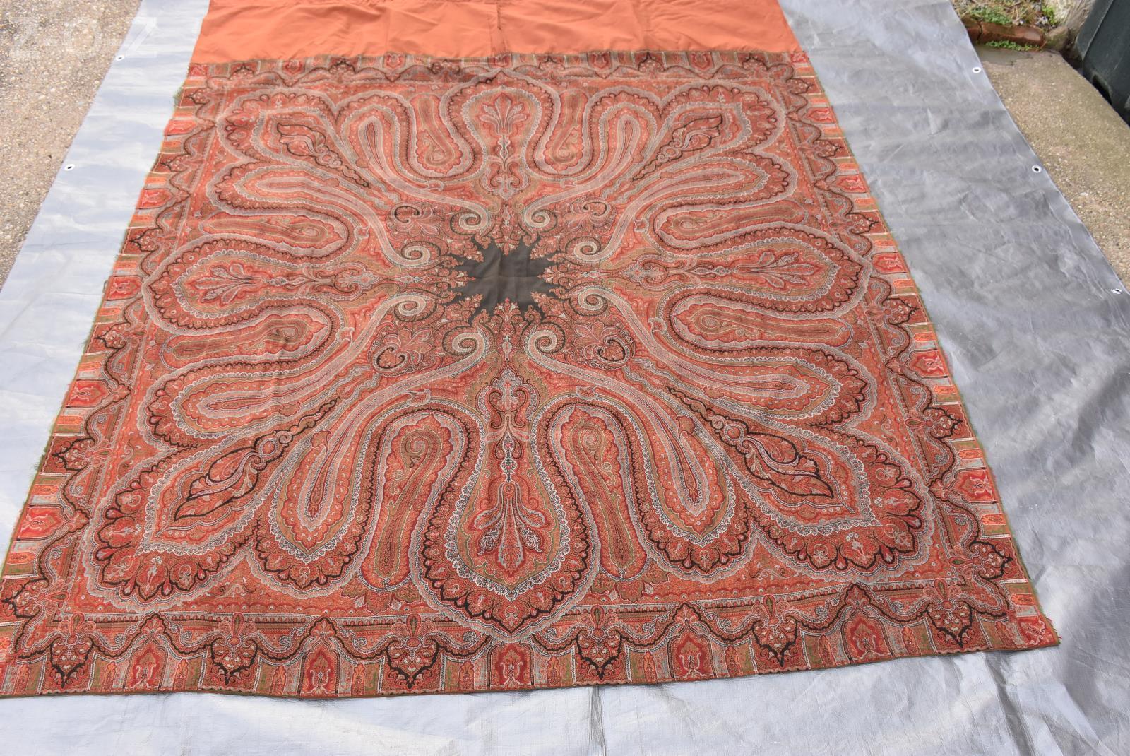Large Antique Paisley Shawl 19th Century 9 9x5 6 With Addition Paisley Shawl 19th Century 9 9x5 6
