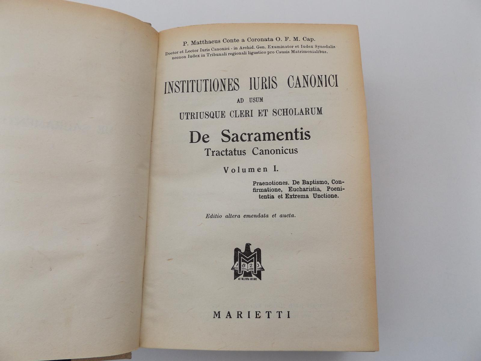 1951 De Sacramentis Vol 1 2 Praenotiones Baptismo De Ordine Bibel Pergament Latein Ebay