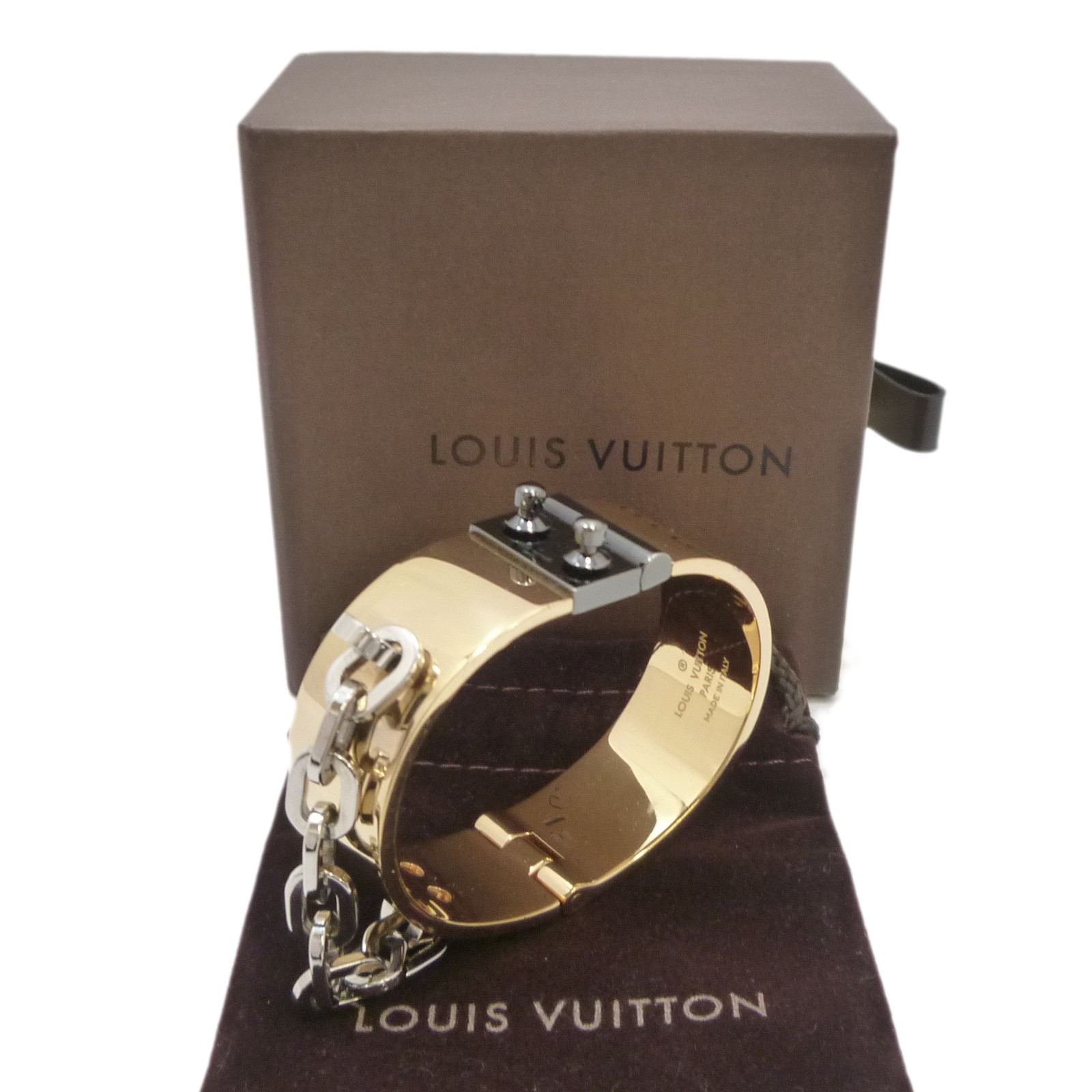Hver uge Identitet essens Auténtico Louis Vuitton Cerradura me Manchette Brazalete Pulsera M65007  #S401081 | eBay