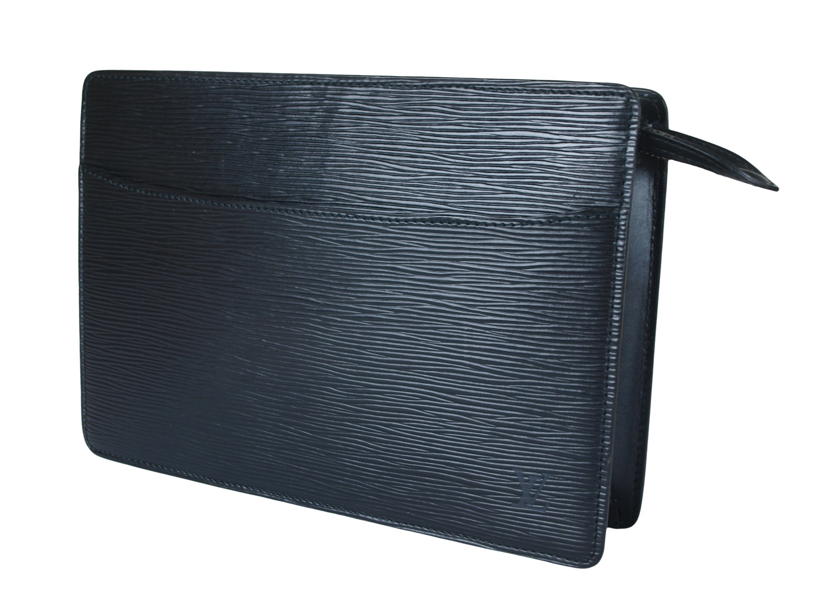 LOUIS VUITTON Pochette Homme Epi Leather Black Clutch Bag LP3144 | eBay