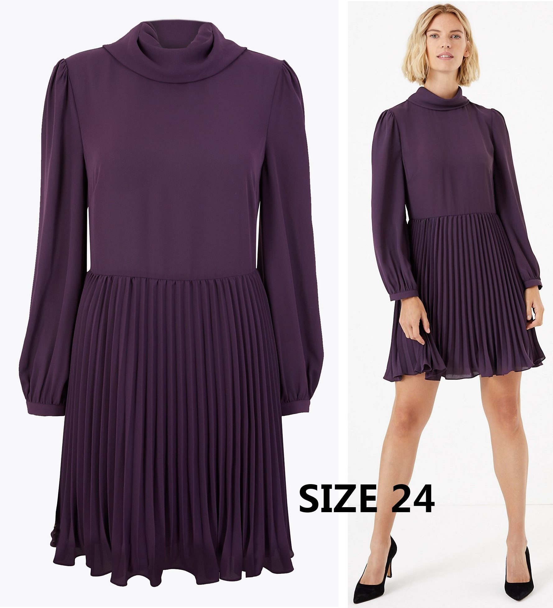purple dress size 24