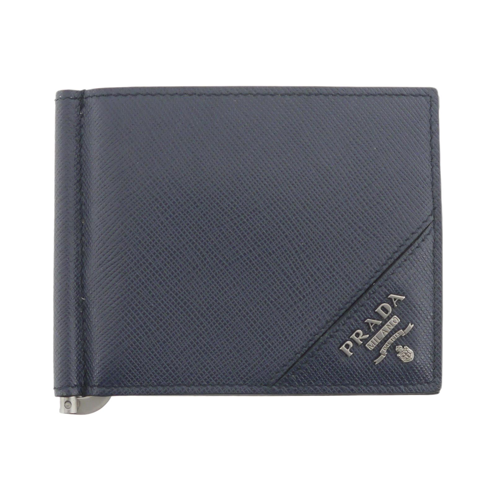 Medium Clip Bag, Mini Malaga, Navy Blue Leather, Top Clip