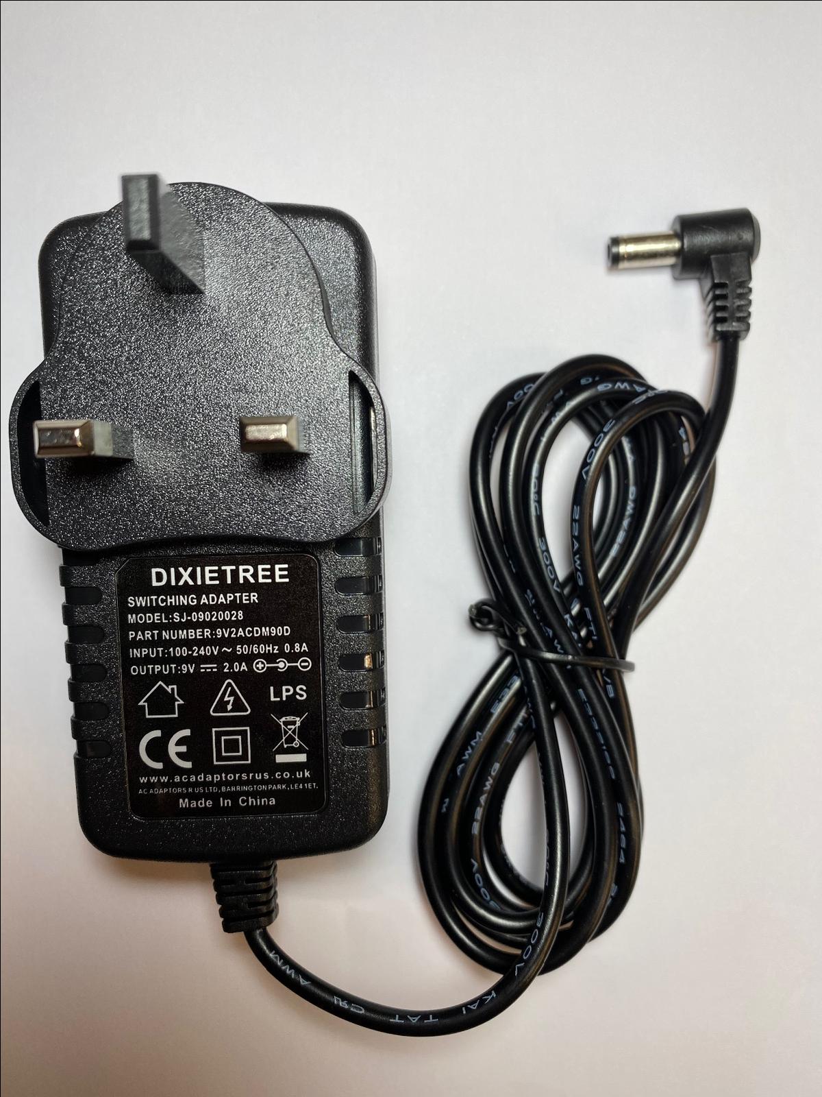 9V 2A 2000mA AC-DC Adaptor Power Supply Charger 5.5mm x 2.5mm 5.5x2.5 90  Degree