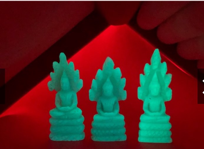 Naga Buddha glow in dark Top Thai Amulet Luminous Jade Relics Carved green stone