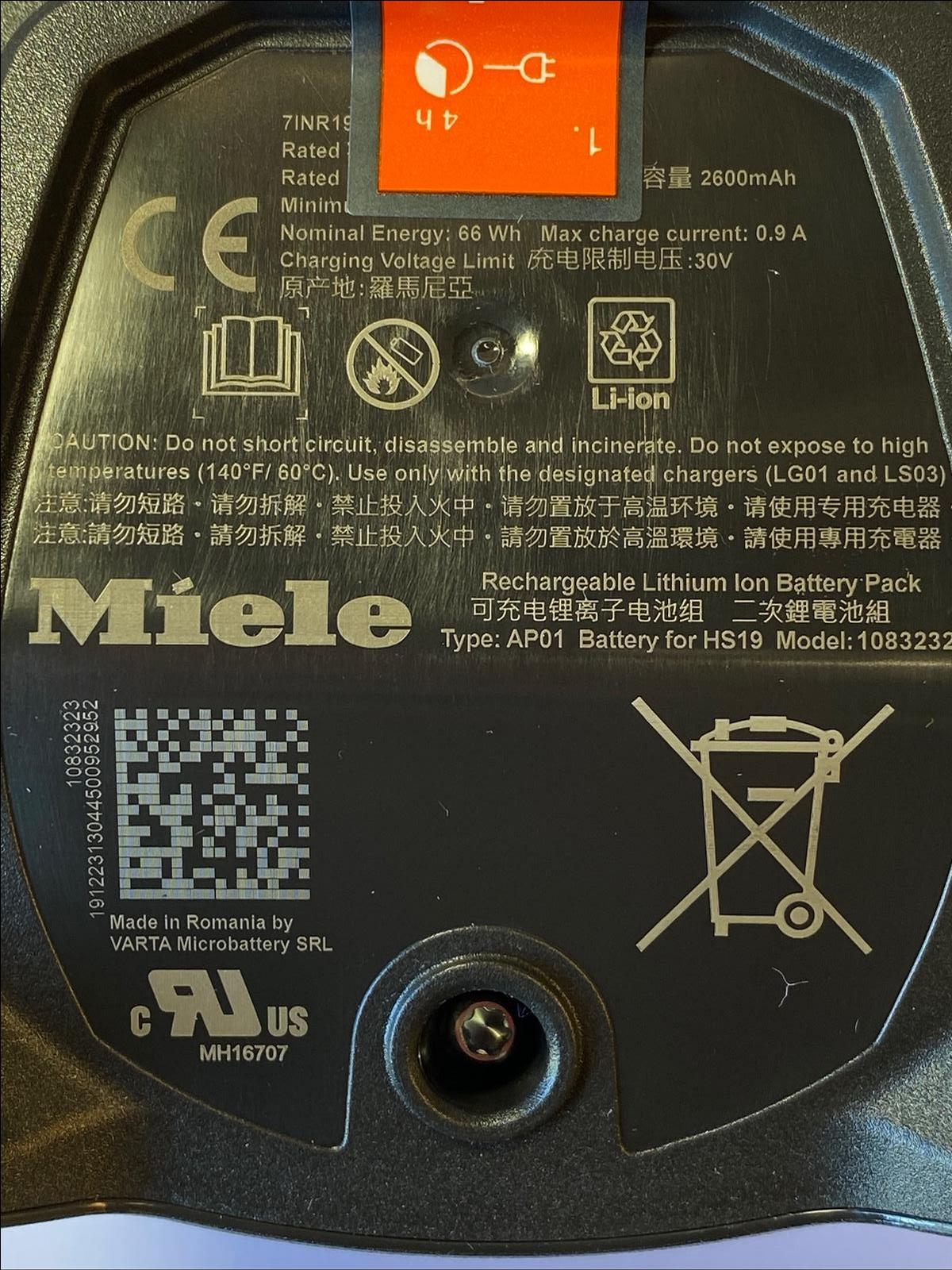 7INR19/66 VKB 56646 707 099 25.2V 2600mAh Battery for Miele Triflex HX1 ...