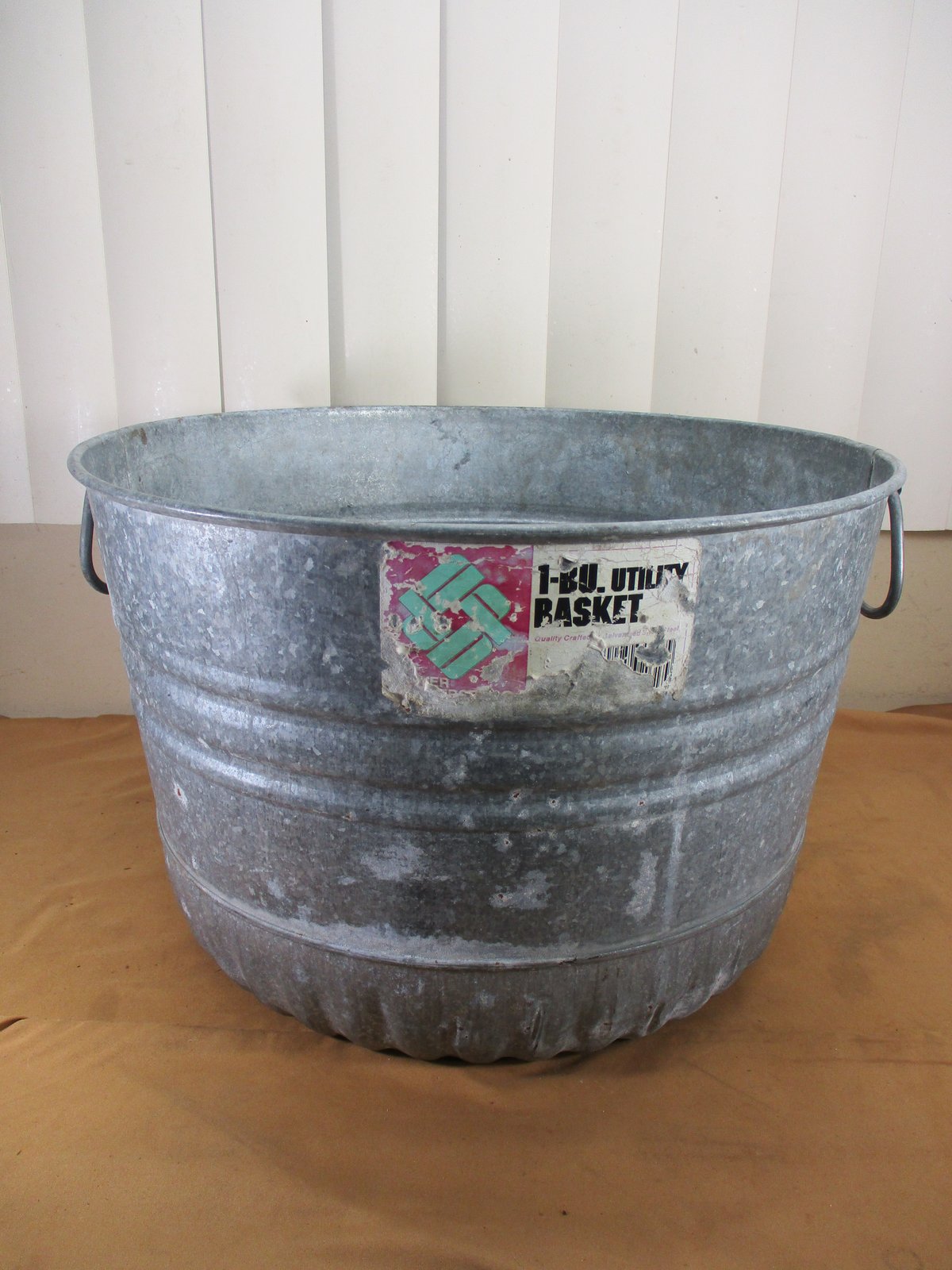 Vintage Galvanized Metal Steel Bushel Wash Tub Planter w/ Handles = 9 ...