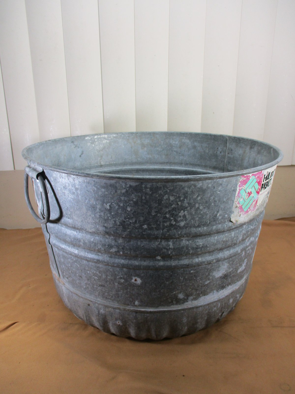 Vintage Galvanized Metal Steel Bushel Wash Tub Planter w/ Handles = 9 ...