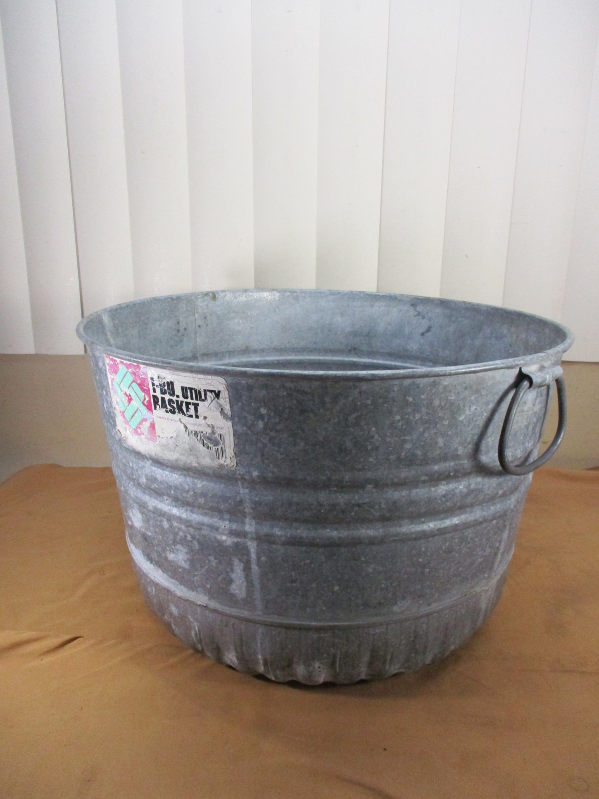 Vintage Galvanized Metal Steel Bushel Wash Tub Planter w/ Handles = 9 ...