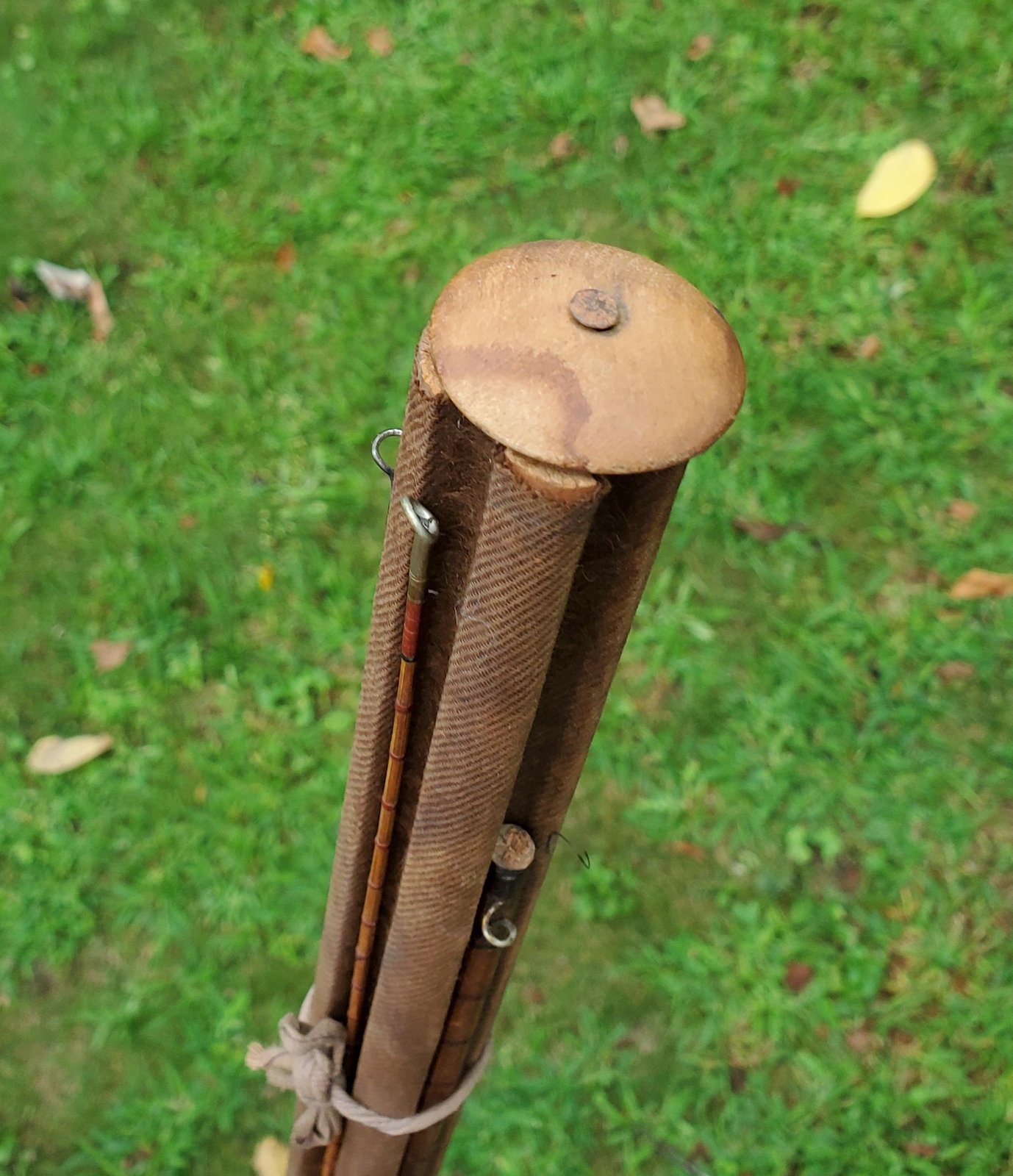 Antique Bamboo Fishing Pole Rod with Original Holder - As is | eBay