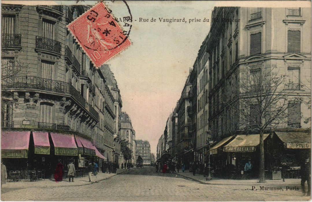 CPA PARIS 15e Rue de Vaugirard, taken from the Rd. Pasteur (66020)
