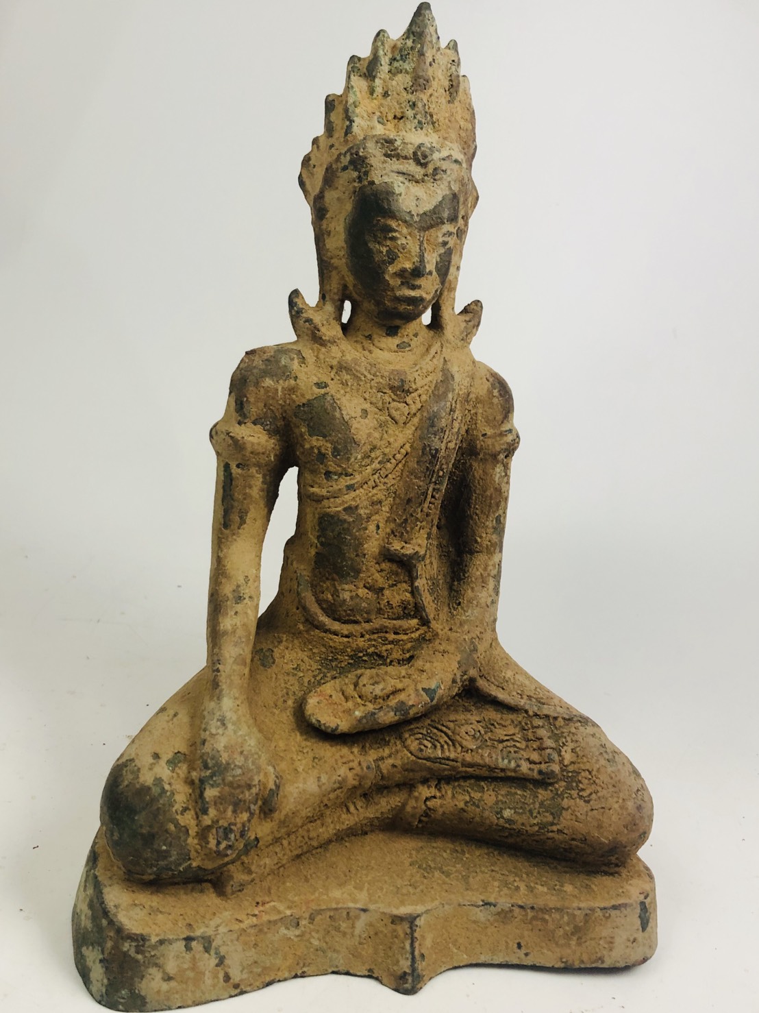 Antique Cambodia Khmer Empire God Buddha Statue Sculpture Meditation