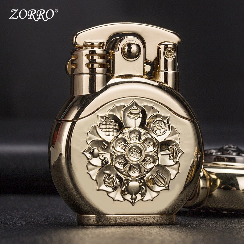 Zorro Round Clock Lighter Retro Vintage Kerosene Cigarette Lighter ...