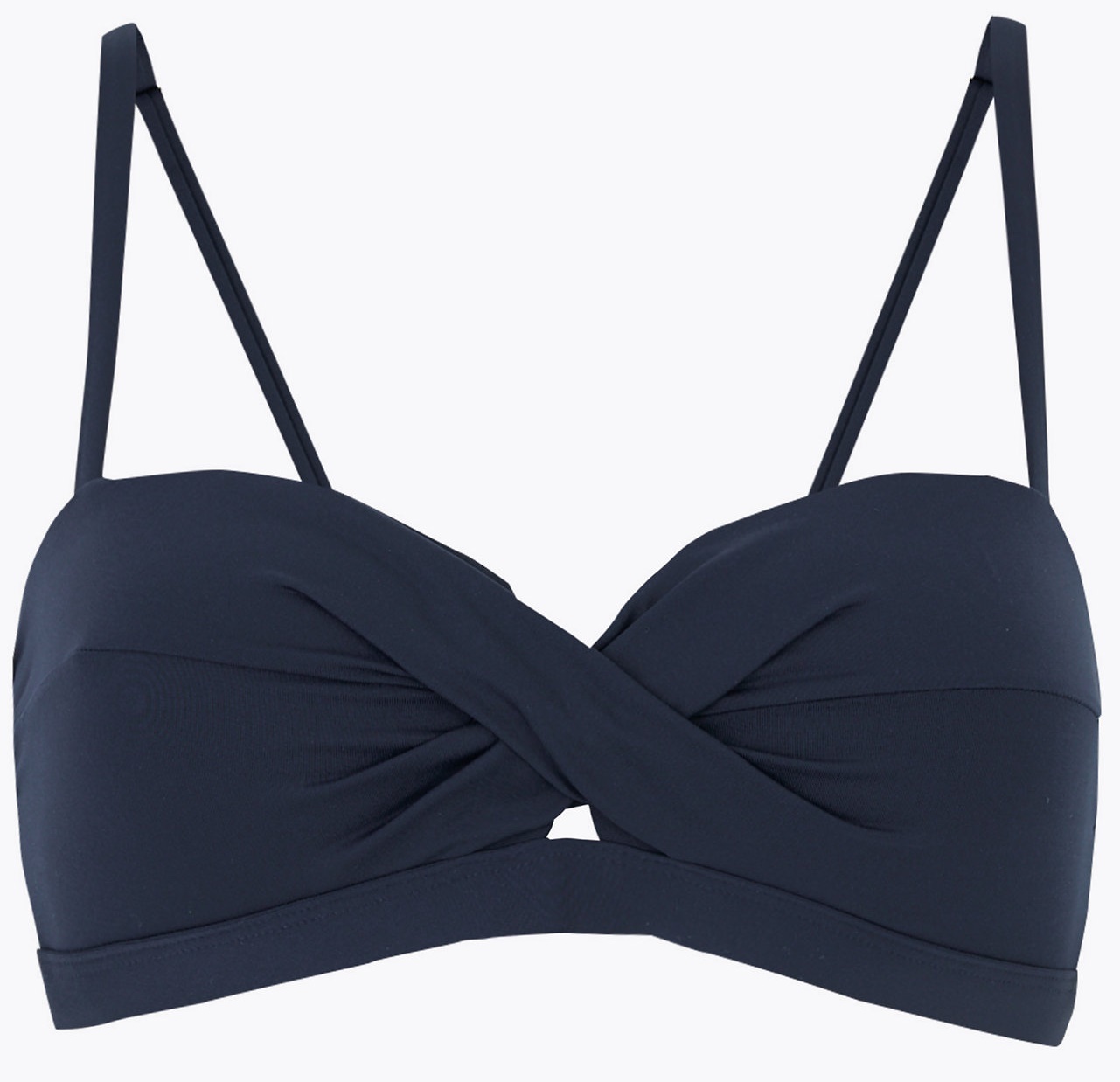 Marks And Spencer Size 14 Navy Blue Multiway Padded Bandeau Bikini Top Swim Suit Ebay