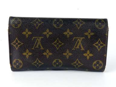 LOUIS VUITTON Monogram Canvas & Leather Trifold Envelope Long