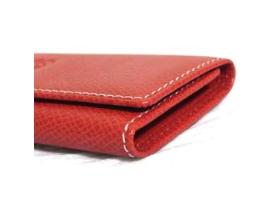Authentic Loewe 1846 Red Leather Key Case 4 Hooks Good