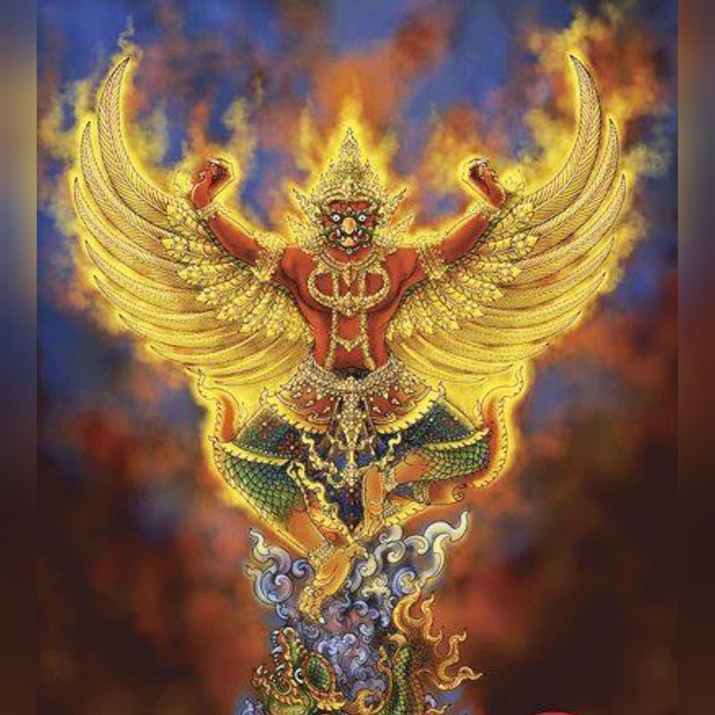 GARUDA PHAYA KRUT THAI Buddha AMULET MAGIC BRONZE EAGLE BIRD
