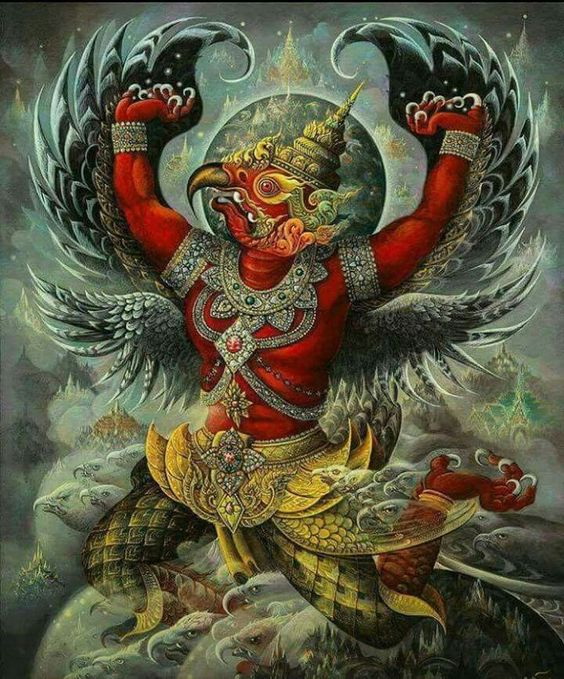 GARUDA PHAYA KRUT THAI Buddha AMULET MAGIC BRONZE EAGLE BIRD