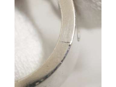 Auth Vintage GUCCI G Logo Cut-out Ring Sterling Silver 925